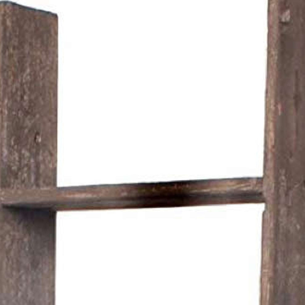 5 Step Rustic Wood Ladder Shelf By Homeroots | Wall Decor | Modishstore - 7