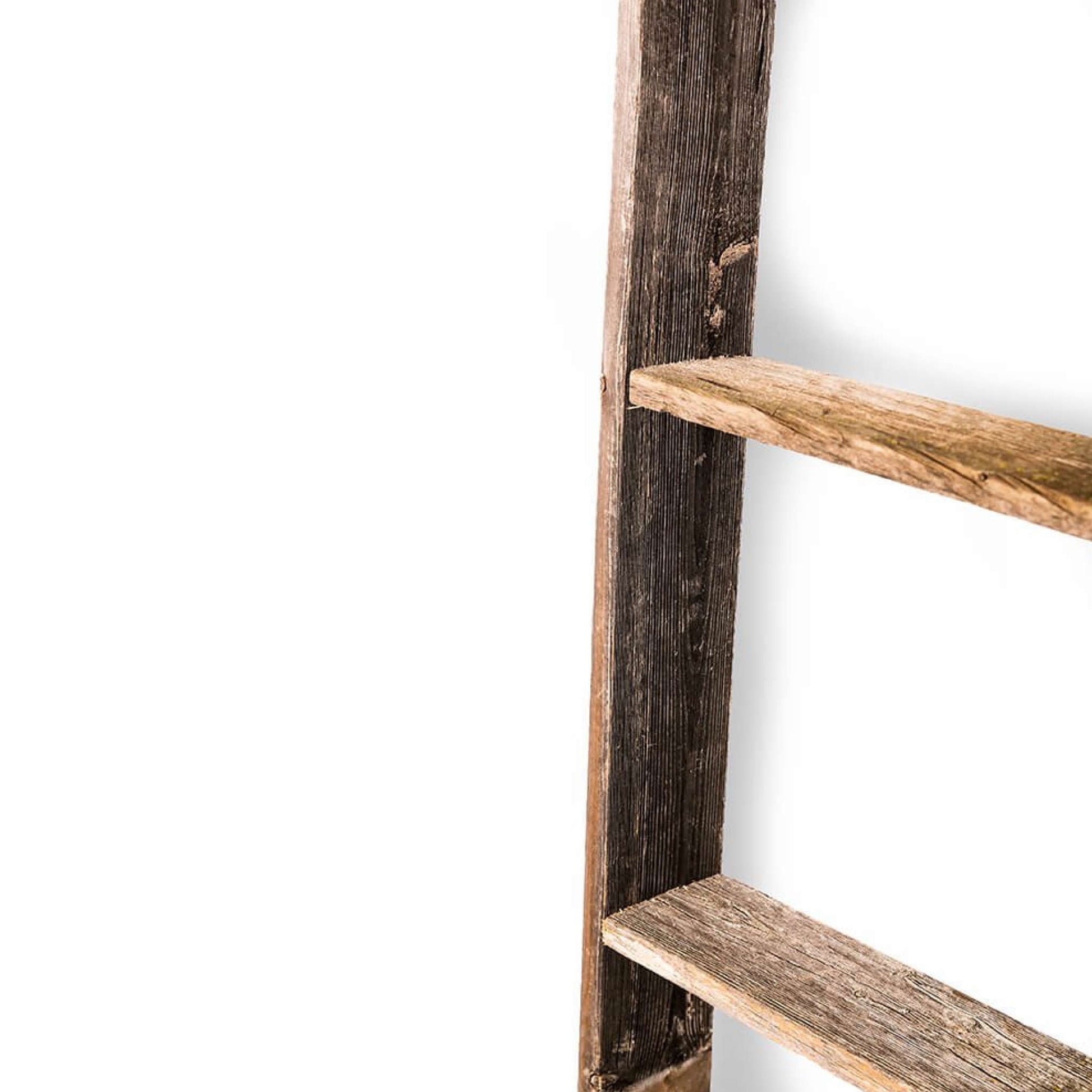 4 Step Rustic Black Wood Ladder Shelf By Homeroots | Wall Decor | Modishstore - 7