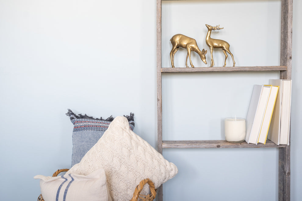 5 Step Rustic Weathered Grey Wood Ladder Shelf By Homeroots | Wall Decor | Modishstore - 6