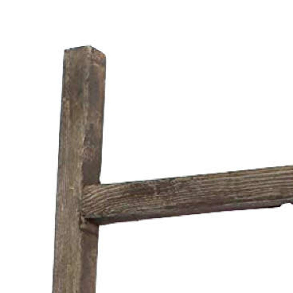 5 Step Rustic Espresso Gray Wood Ladder Shelf By Homeroots | Wall Decor | Modishstore - 4