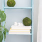 5 Step Rustic Turquoise Wood Ladder Shelf By Homeroots | Wall Decor | Modishstore - 5