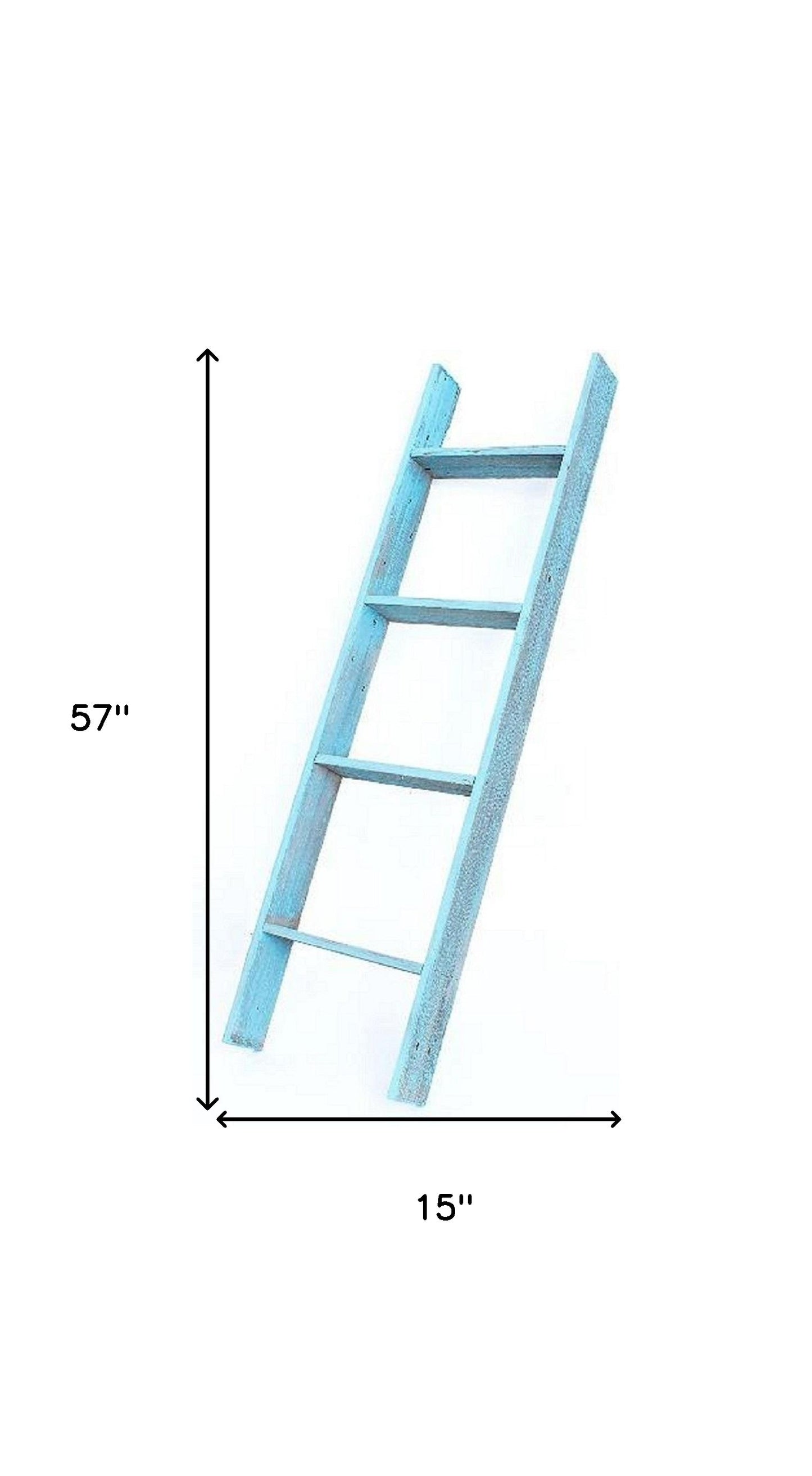 5 Step Rustic Turquoise Wood Ladder Shelf By Homeroots | Wall Decor | Modishstore - 7