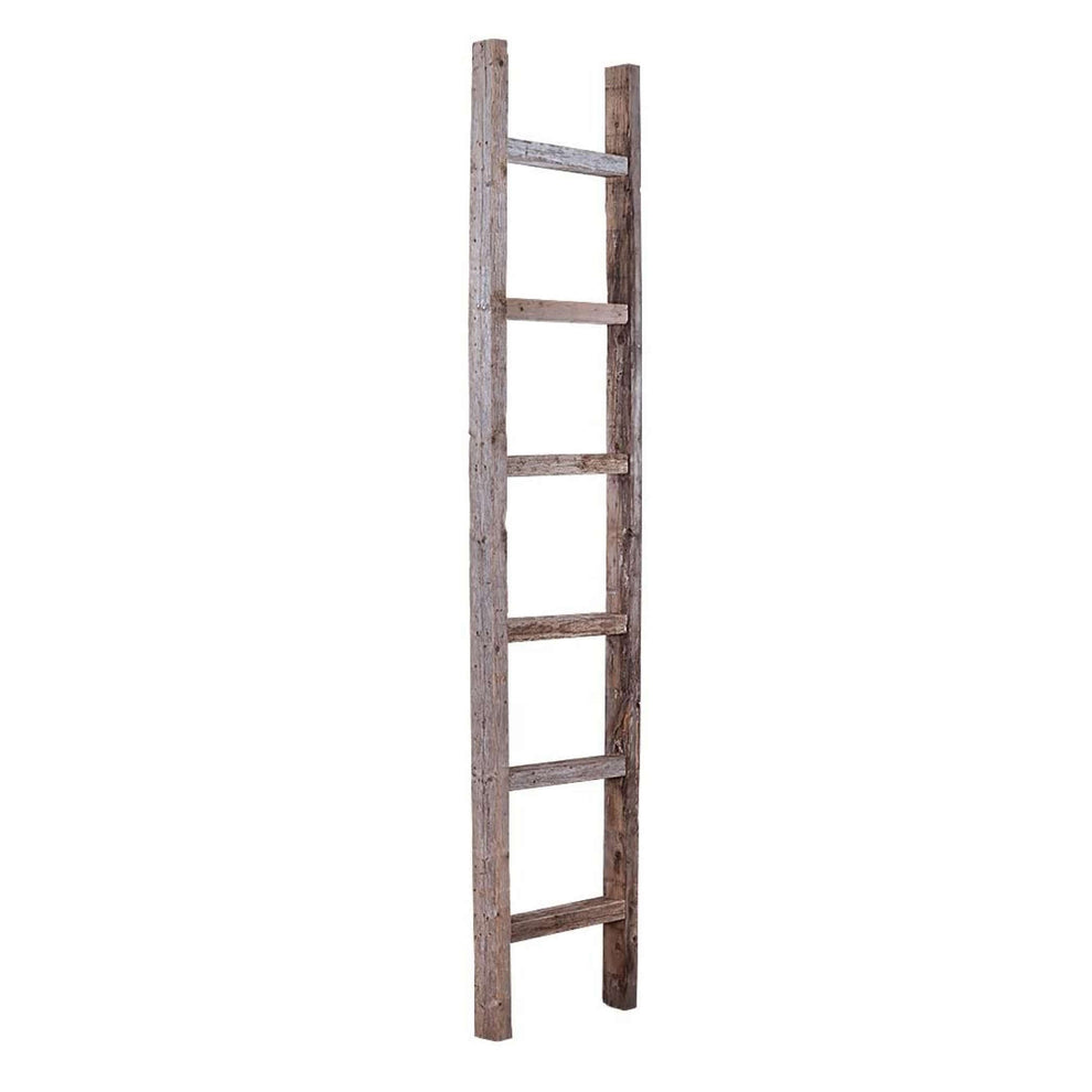 Gray Rustic Seven Step Wood Ladder Shelf By Homeroots | Wall Decor | Modishstore - 3