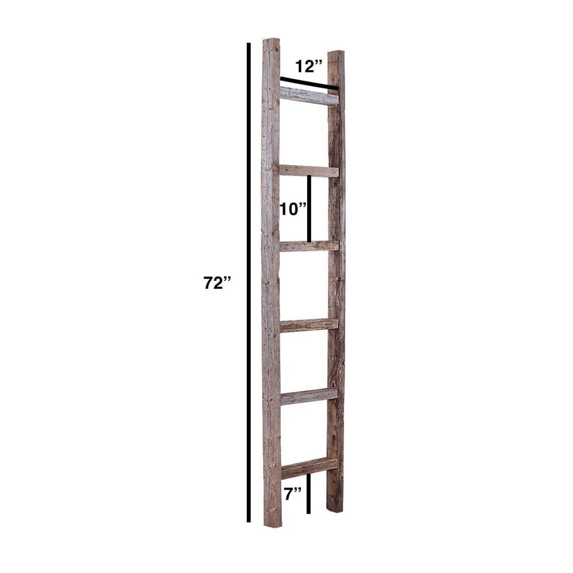 Gray Rustic Seven Step Wood Ladder Shelf By Homeroots | Wall Decor | Modishstore - 8