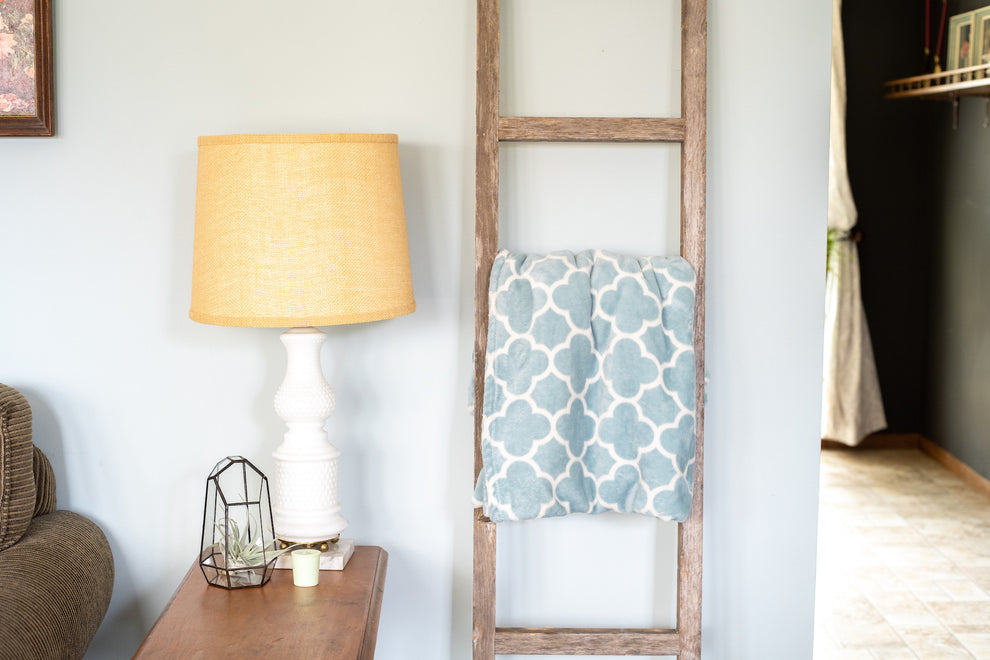 Six Step Rustic Weathered Grey Wood Ladder Shelf By Homeroots | Wall Decor | Modishstore - 7
