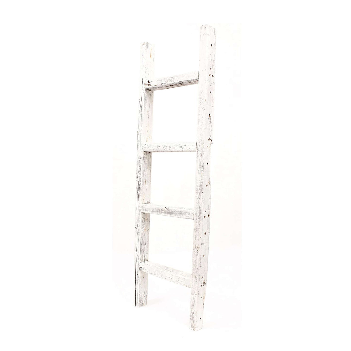 4 Step Rustic White Wood Ladder Shelf By Homeroots | Wall Decor | Modishstore - 3
