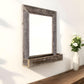 Rustic Weathered Gray Reclaimed Wood Plank Mirror With Shelf By Homeroots | Wall Decor | Modishstore - 1