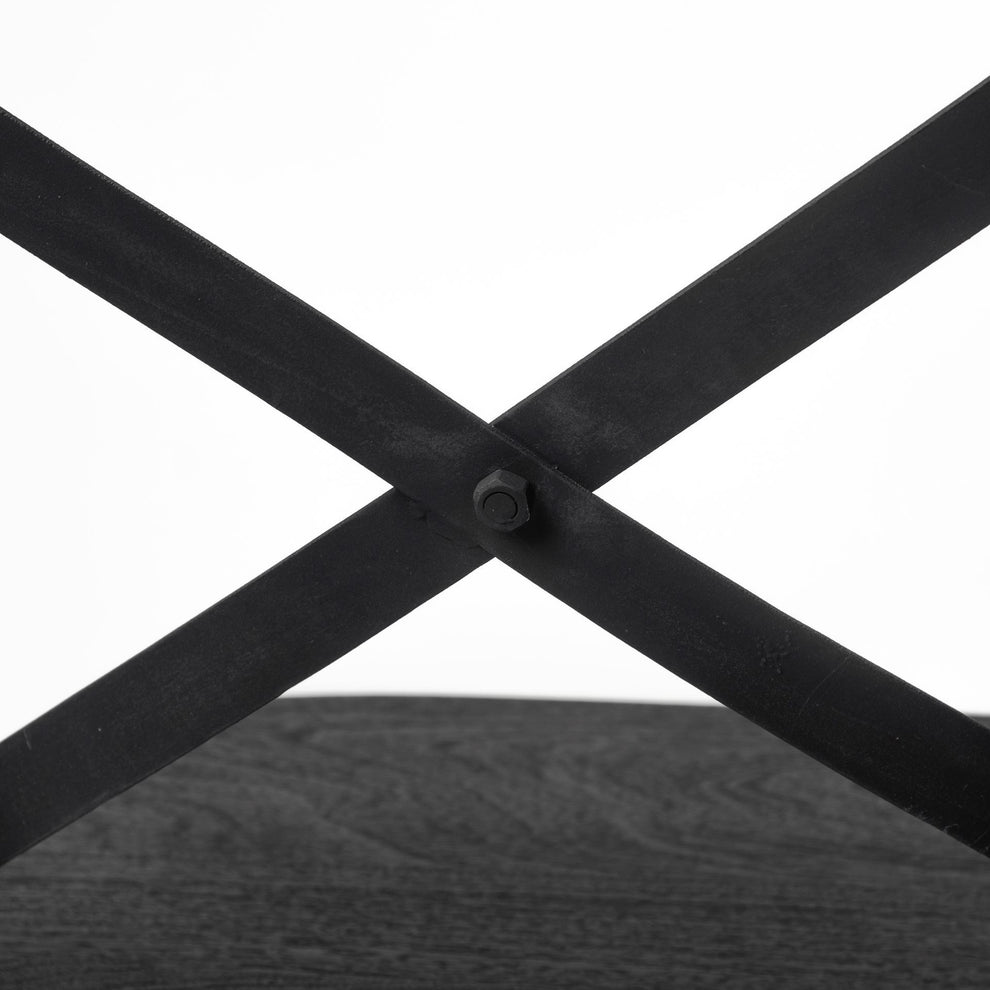Set Of Two Black Wood Cross Back Side Chairs By Homeroots | Dining Chairs | Modishstore - 8