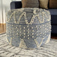 Blue Geometric Pouf Ottoman By Homeroots | Ottomans | Modishstore - 2