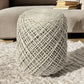 Ivory Abstract Pouf Ottoman By Homeroots | Ottomans | Modishstore - 2
