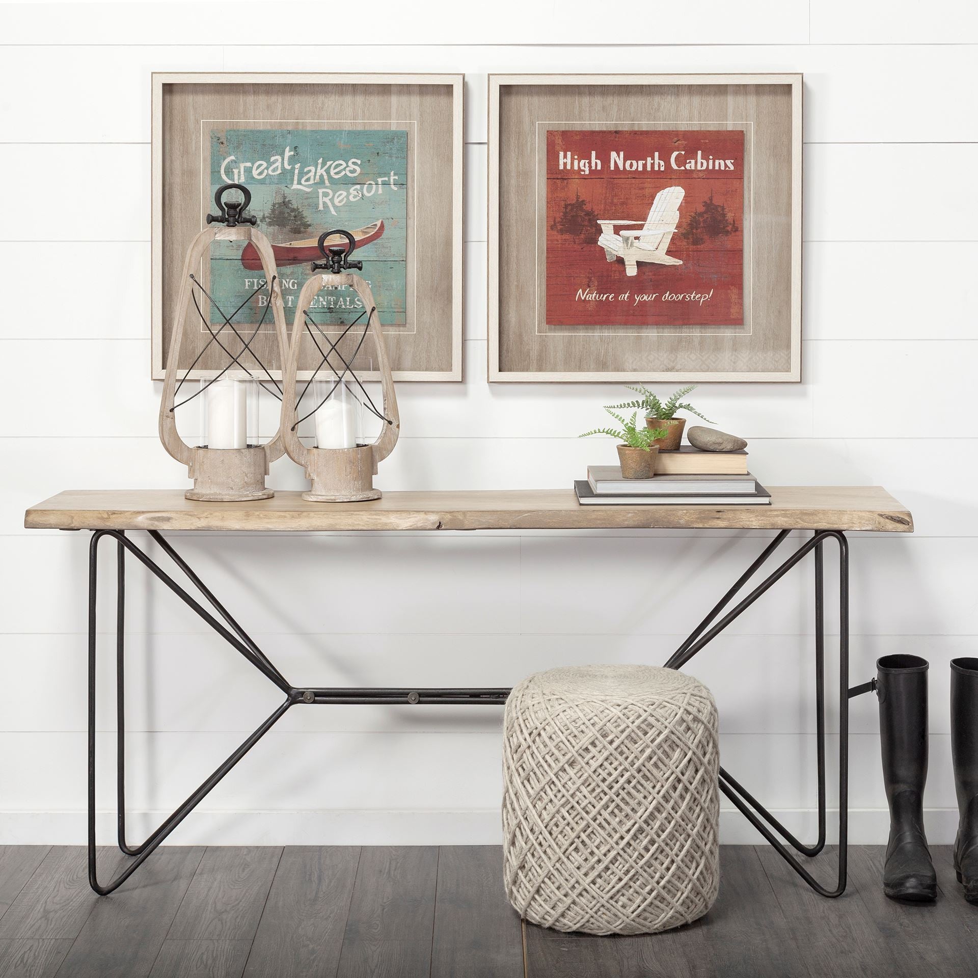 Ivory Abstract Pouf Ottoman By Homeroots | Ottomans | Modishstore - 5