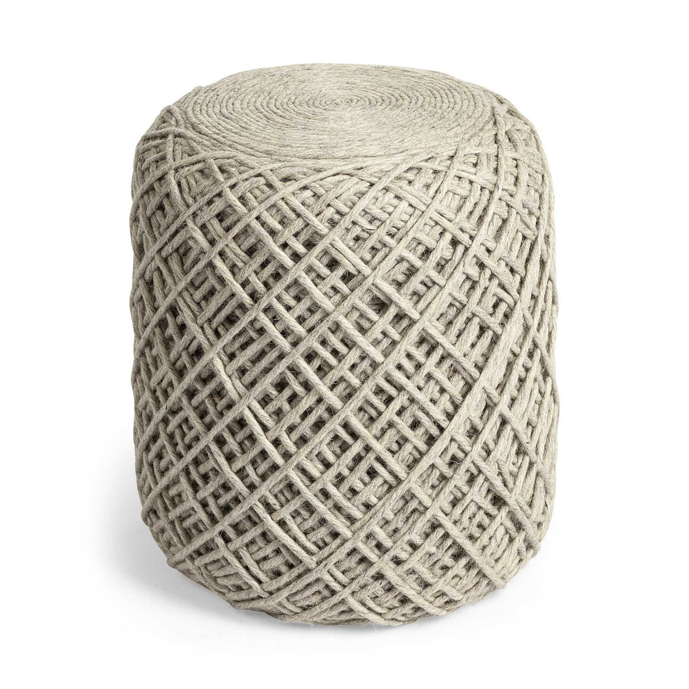 Ivory Abstract Pouf Ottoman By Homeroots | Ottomans | Modishstore - 3