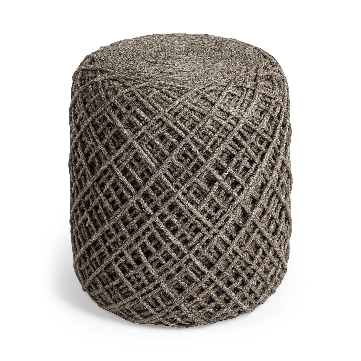 Brown Abstract Pouf Ottoman By Homeroots | Ottomans | Modishstore - 4