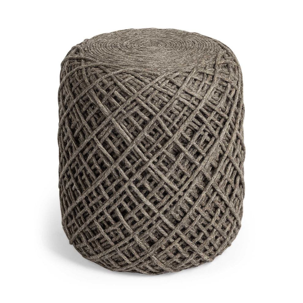 Brown Abstract Pouf Ottoman By Homeroots | Ottomans | Modishstore - 4