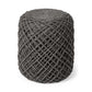 Gray Abstract Pouf Ottoman By Homeroots | Ottomans | Modishstore - 1