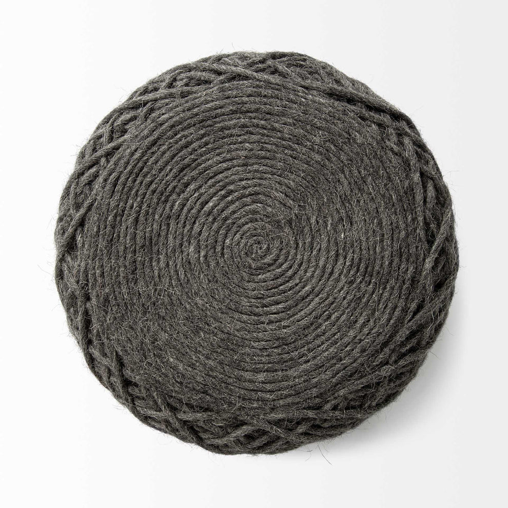 Gray Abstract Pouf Ottoman By Homeroots | Ottomans | Modishstore - 3