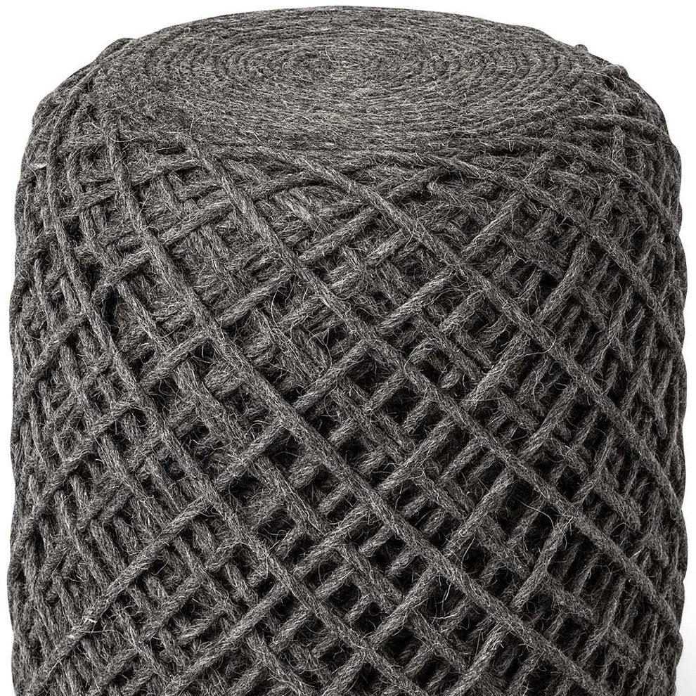 Gray Abstract Pouf Ottoman By Homeroots | Ottomans | Modishstore - 6
