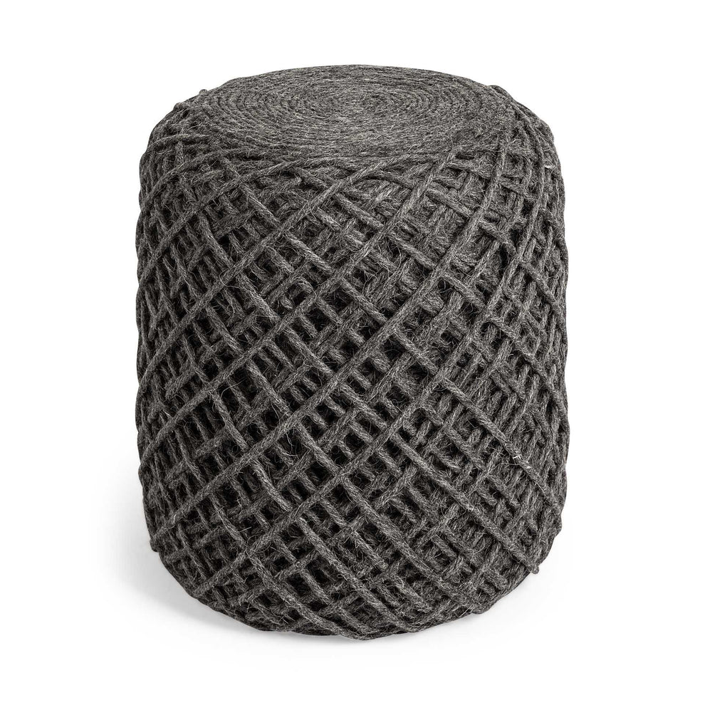 Gray Abstract Pouf Ottoman By Homeroots | Ottomans | Modishstore - 4