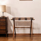Hotel Light Walnut Folding Luggage Rack With 4 Straps By Homeroots | Nightstands | Modishstore - 1