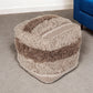 Boho Shaggy Khaki Textured Pouf By Homeroots | Ottomans | Modishstore - 2