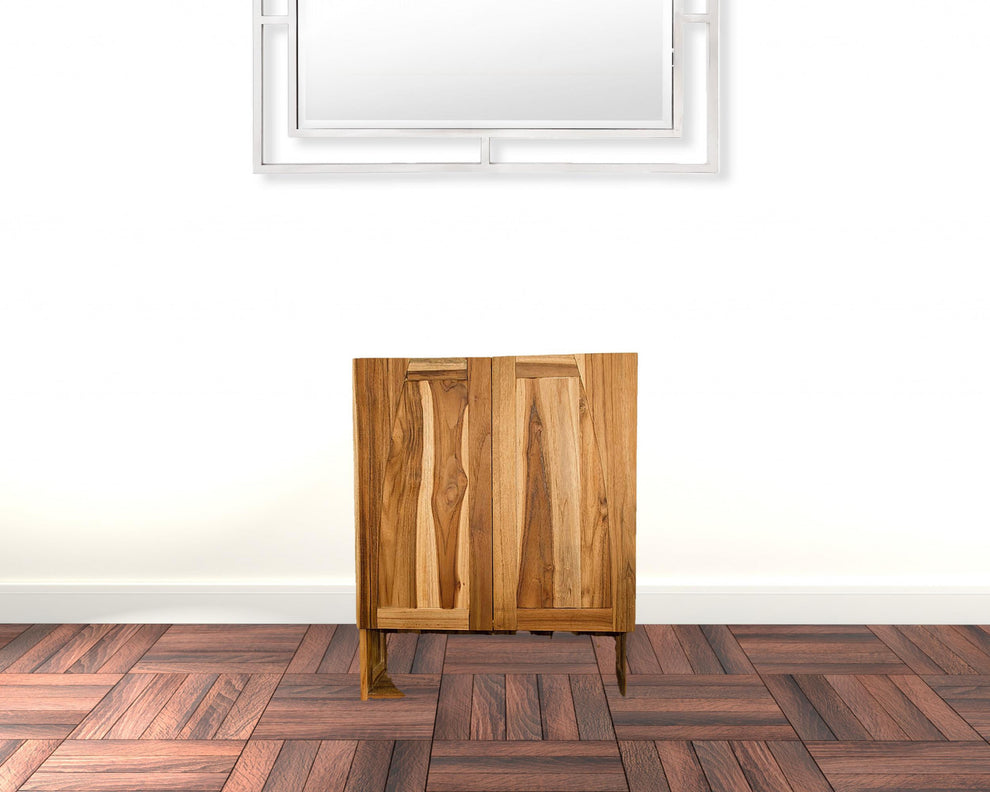 Brown Solid Wood Frame Wall Mounted Accent Cabinet By Homeroots | Cabinets | Modishstore - 2
