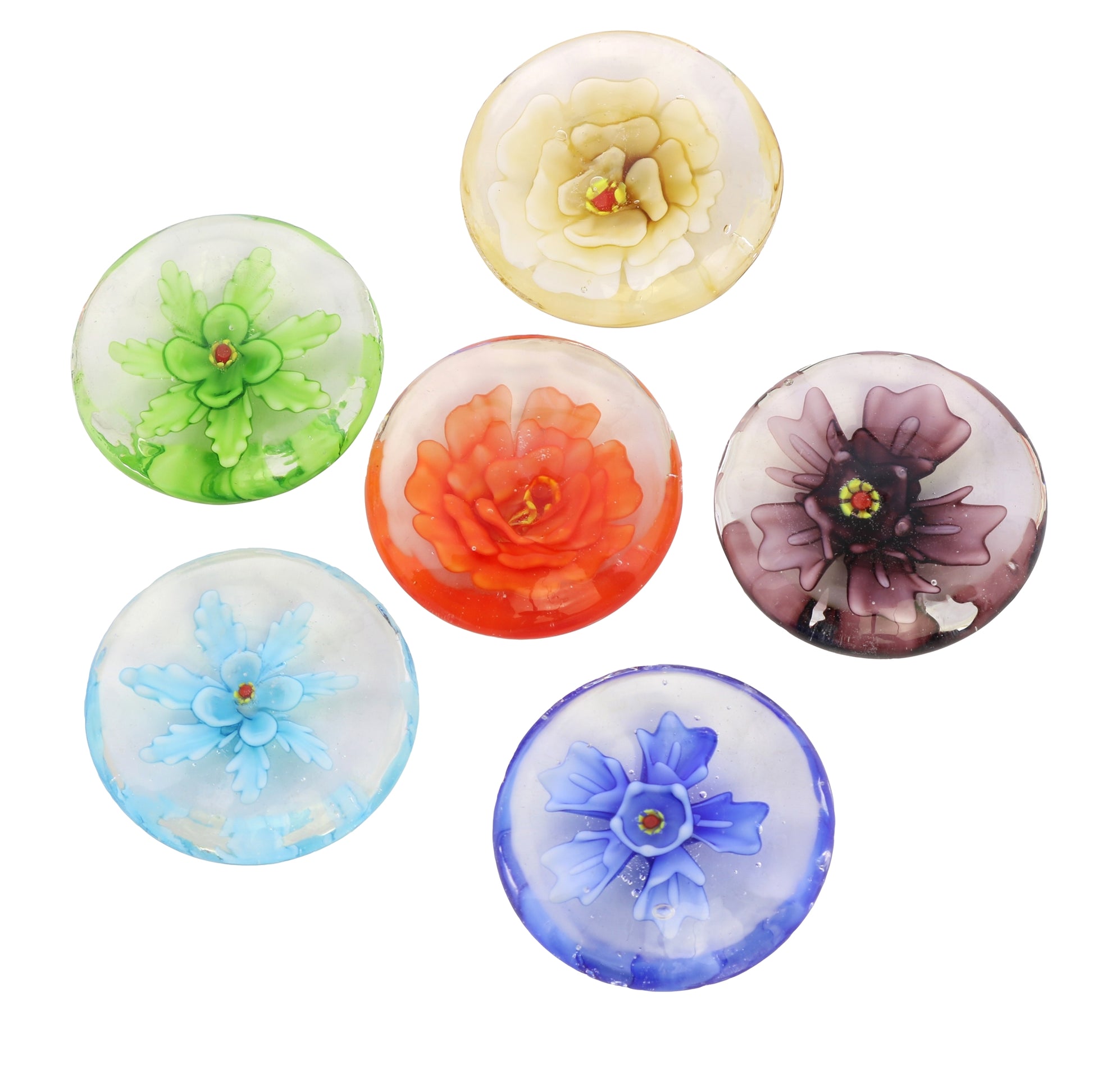 Glass Enclave Flowers, Bag of 6 Assorted Set Of 4 By HomArt | Ornaments | Modishstore - 2