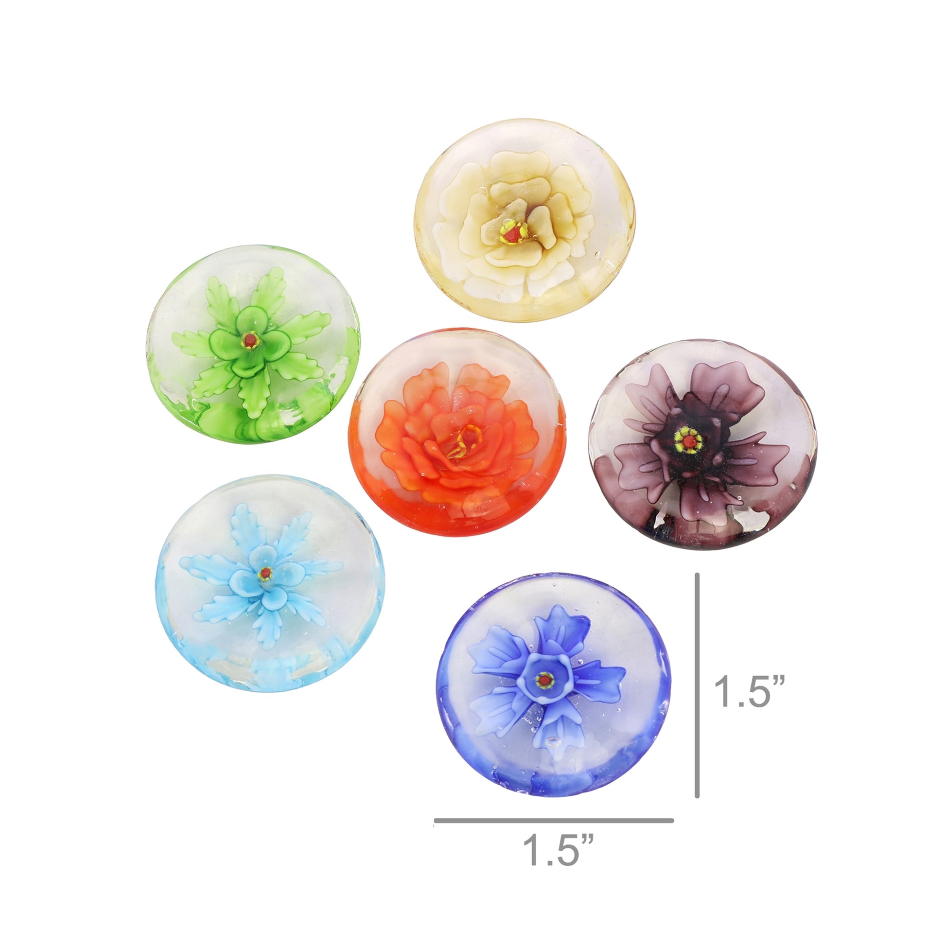 Glass Enclave Flowers, Bag of 6 Assorted Set Of 4 By HomArt | Ornaments | Modishstore - 3