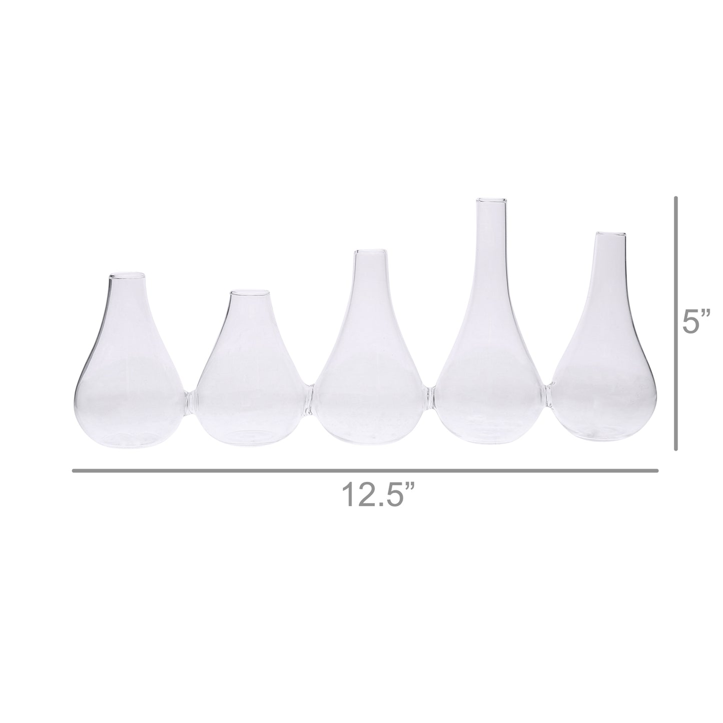 Quintet Glass Vase - Large Set Of 4 By HomArt | Vases | Modishstore - 4