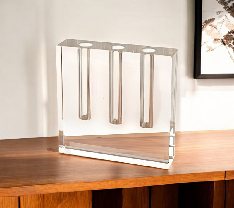 Clear Crystal Clear Square Table Vase By Homeroots | Vases | Modishstore - 1