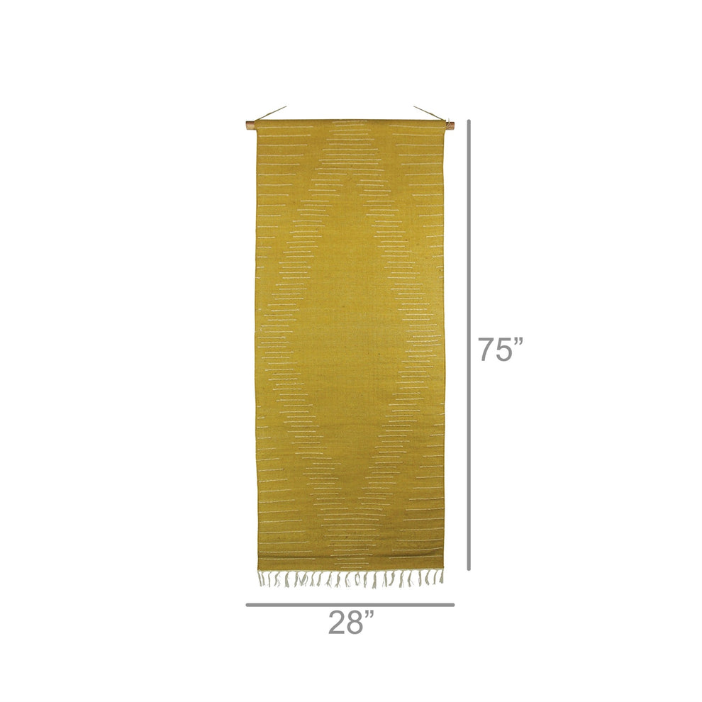 Yellow Jute Hanging Tapestry By Homeroots | Wall Decor | Modishstore - 2