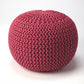 Pink Round Pouf Ottoman By Homeroots | Ottomans | Modishstore - 3