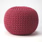 Pink Round Pouf Ottoman By Homeroots | Ottomans | Modishstore - 4