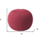Pink Round Pouf Ottoman By Homeroots | Ottomans | Modishstore - 8