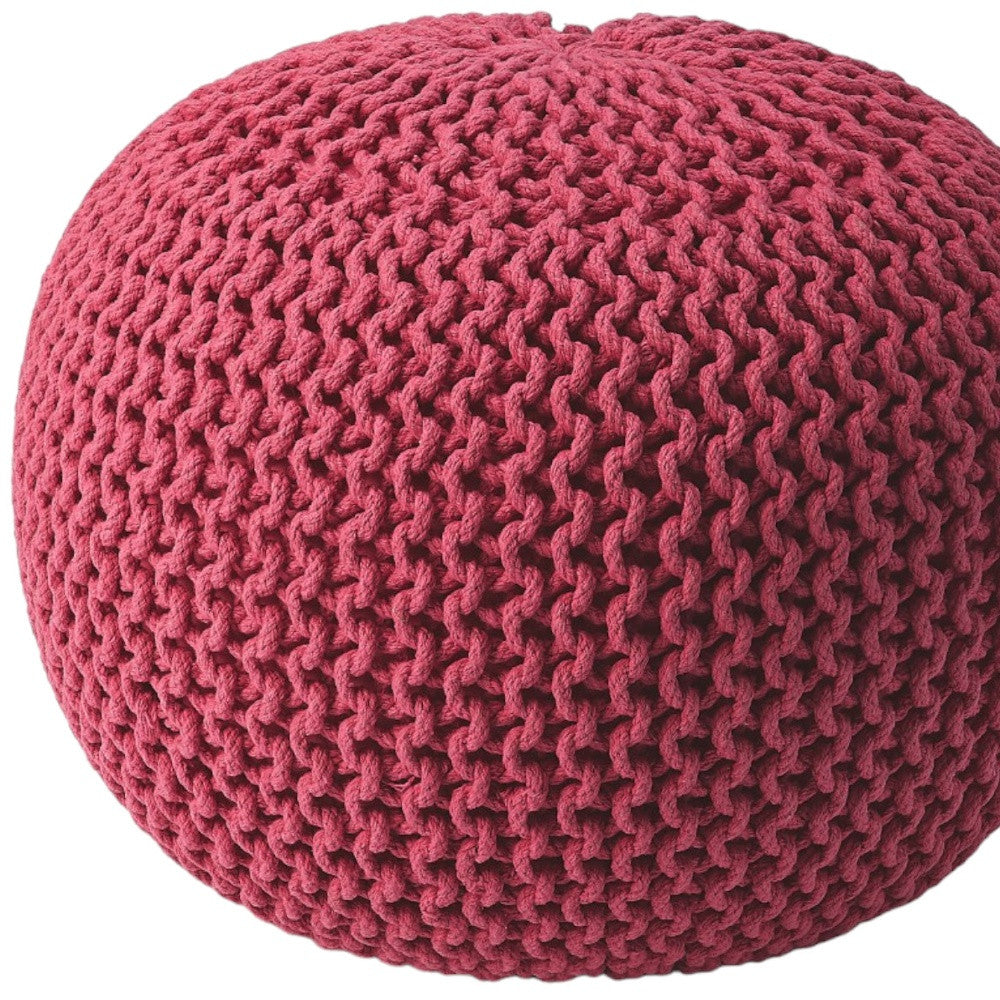 Pink Round Pouf Ottoman By Homeroots | Ottomans | Modishstore - 5