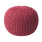 Pink Round Pouf Ottoman By Homeroots | Ottomans | Modishstore - 1