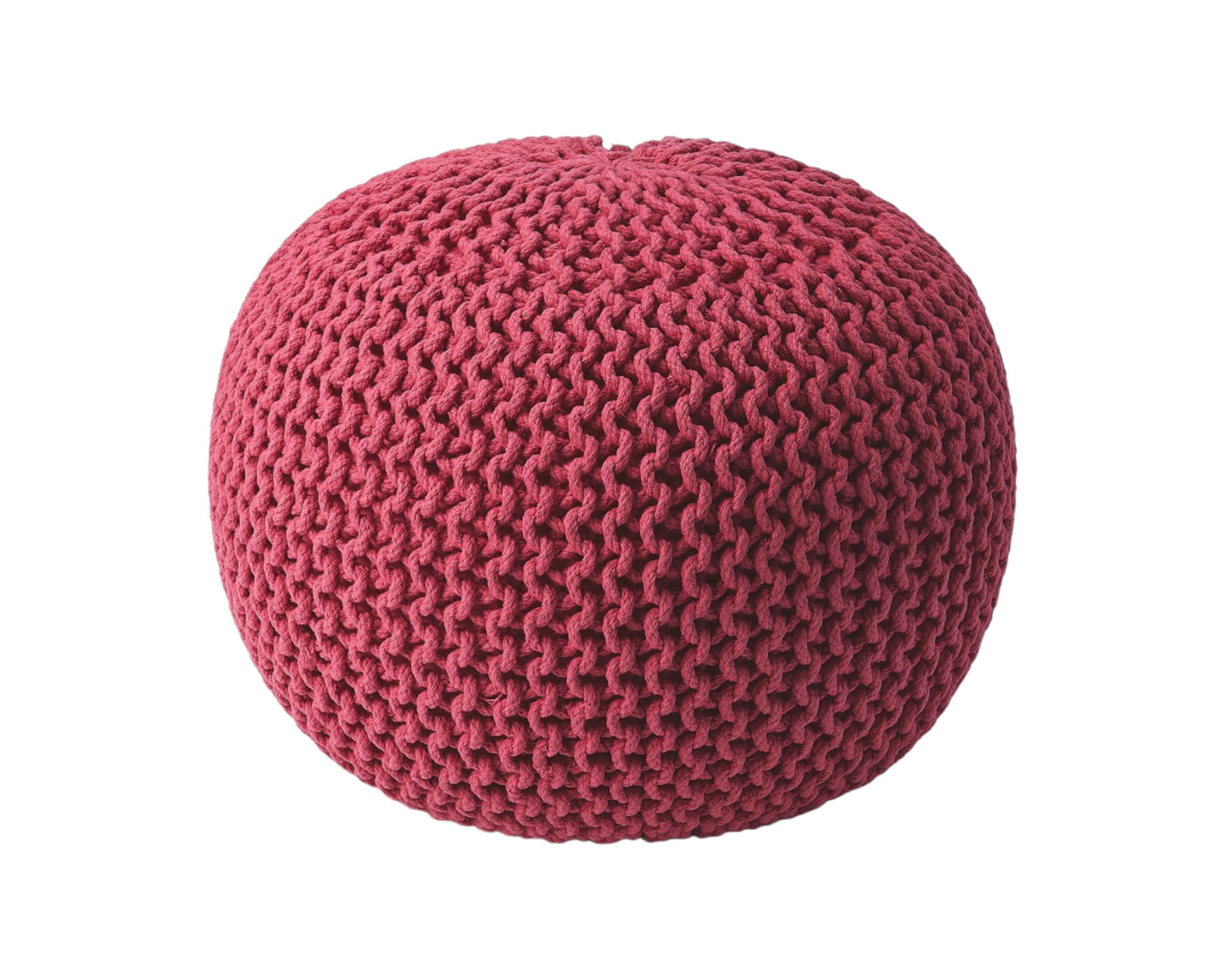Pink Round Pouf Ottoman By Homeroots | Ottomans | Modishstore - 1