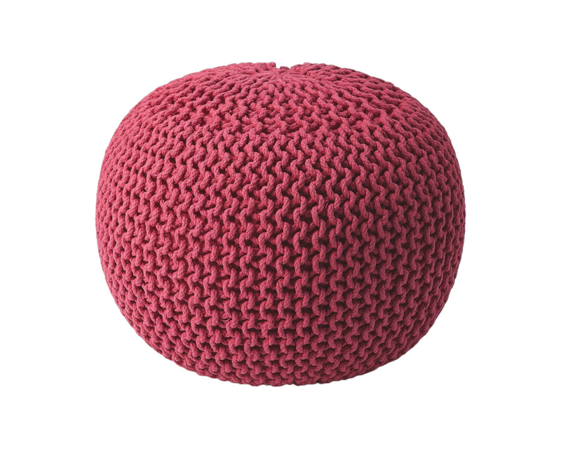 Pink Round Pouf Ottoman By Homeroots | Ottomans | Modishstore - 1