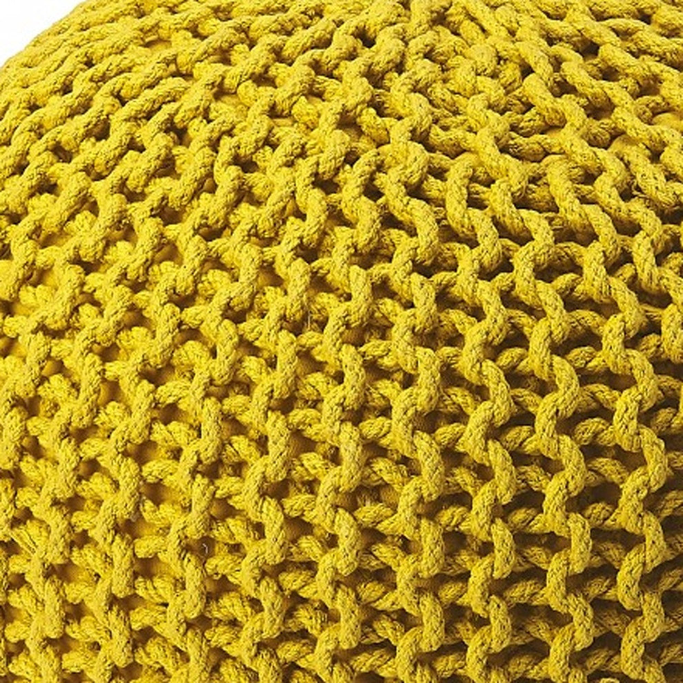 Gold Round Pouf Ottoman By Homeroots | Ottomans | Modishstore - 5