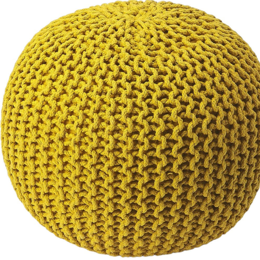 Gold Round Pouf Ottoman By Homeroots | Ottomans | Modishstore - 6