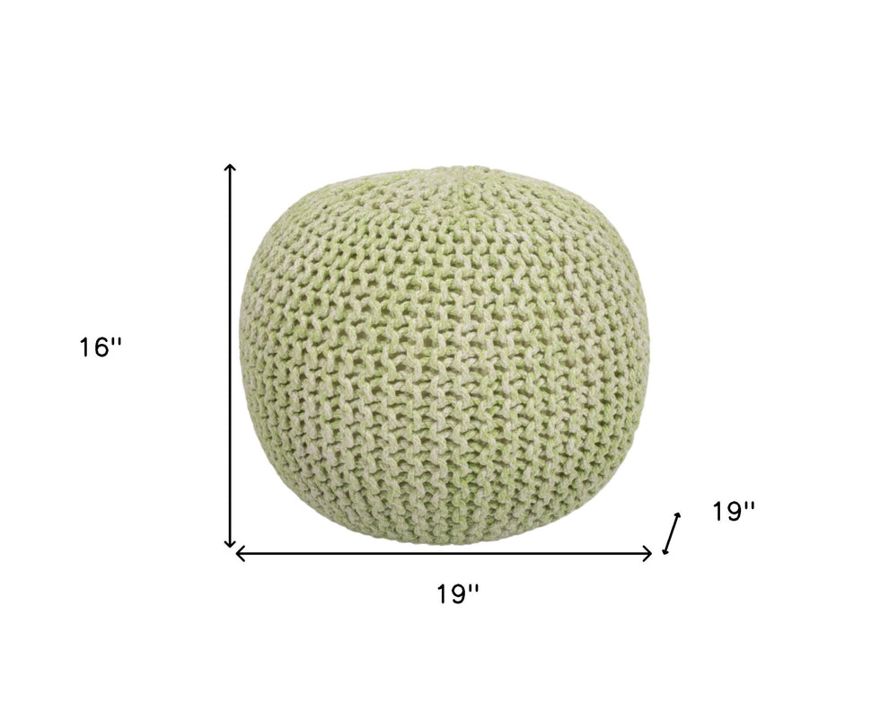 Green Round Pouf Ottoman By Homeroots | Ottomans | Modishstore - 6