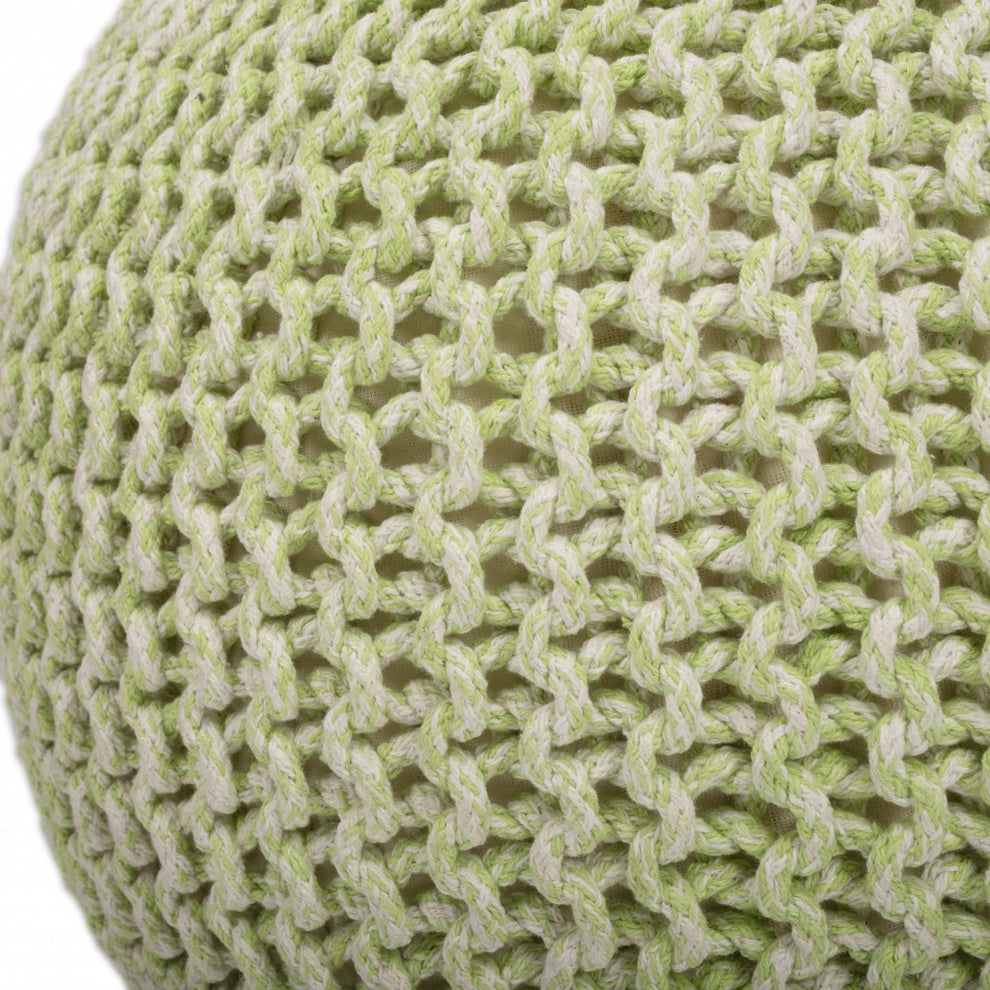 Green Round Pouf Ottoman By Homeroots | Ottomans | Modishstore - 3