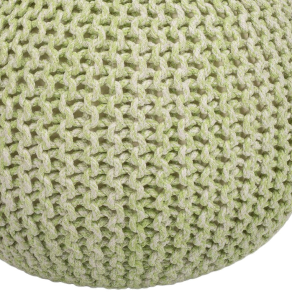 Green Round Pouf Ottoman By Homeroots | Ottomans | Modishstore - 4