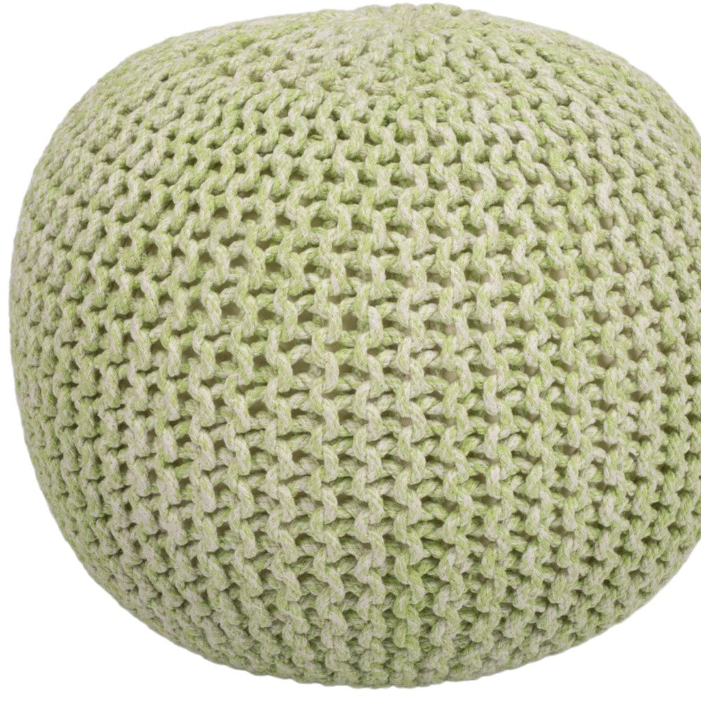 Green Round Pouf Ottoman By Homeroots | Ottomans | Modishstore - 5