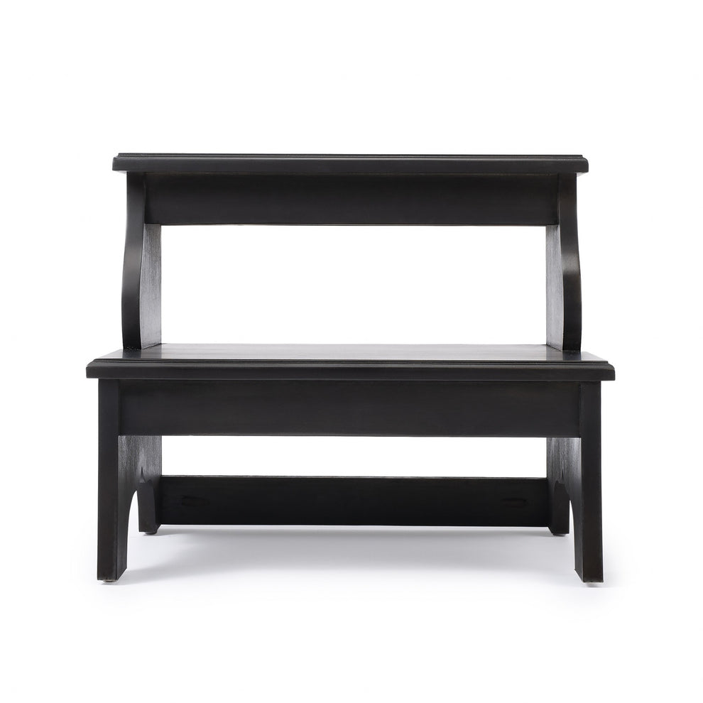 Dark Brown Wood Step Stool By Homeroots | Ottomans | Modishstore - 4