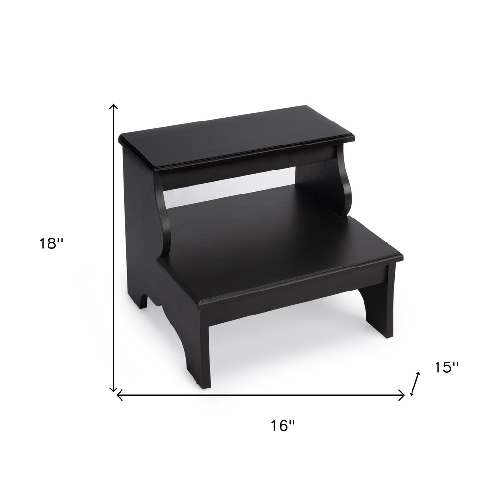 Dark Brown Wood Step Stool By Homeroots | Ottomans | Modishstore - 7