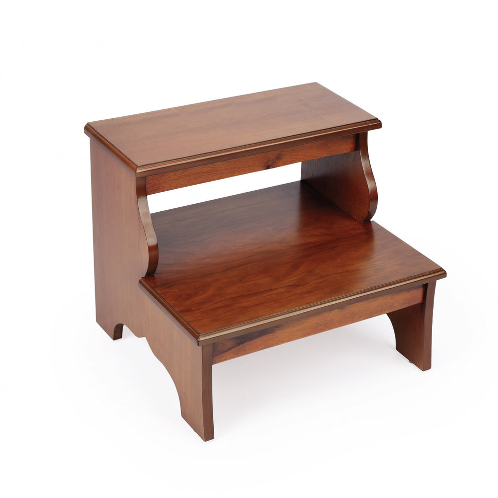 Brown Solid Wood and Solid and Manufactured Wood Backless Bar Chair By Homeroots | Bar Stools | Modishstore - 2