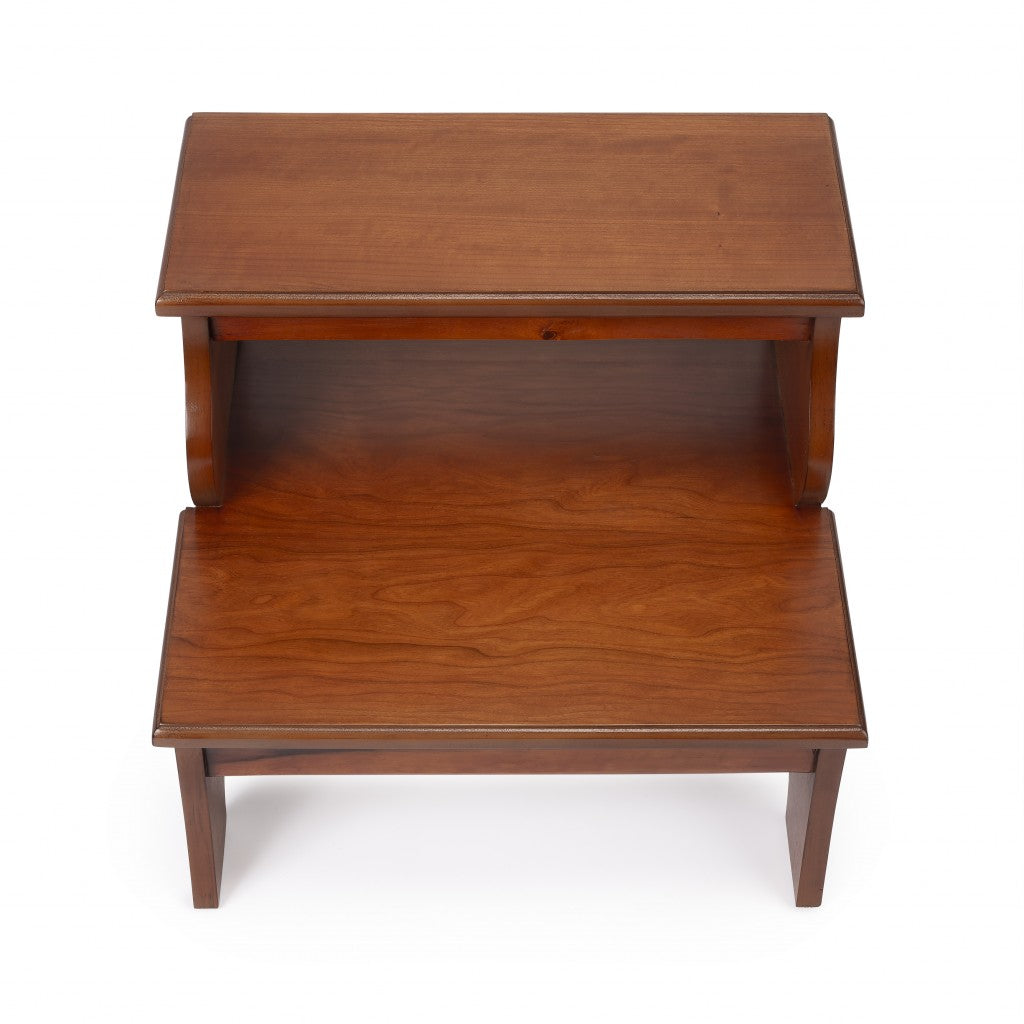 Brown Solid Wood and Solid and Manufactured Wood Backless Bar Chair By Homeroots | Bar Stools | Modishstore - 3