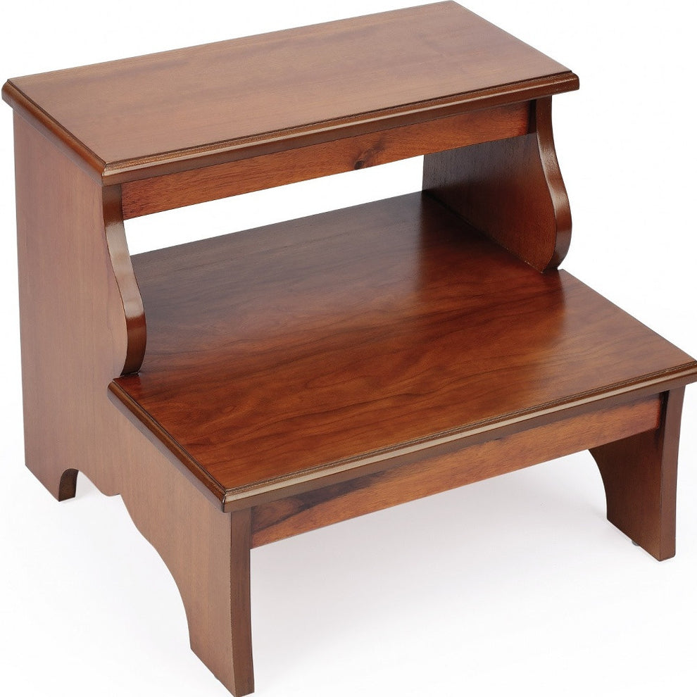 Brown Solid Wood and Solid and Manufactured Wood Backless Bar Chair By Homeroots | Bar Stools | Modishstore - 7