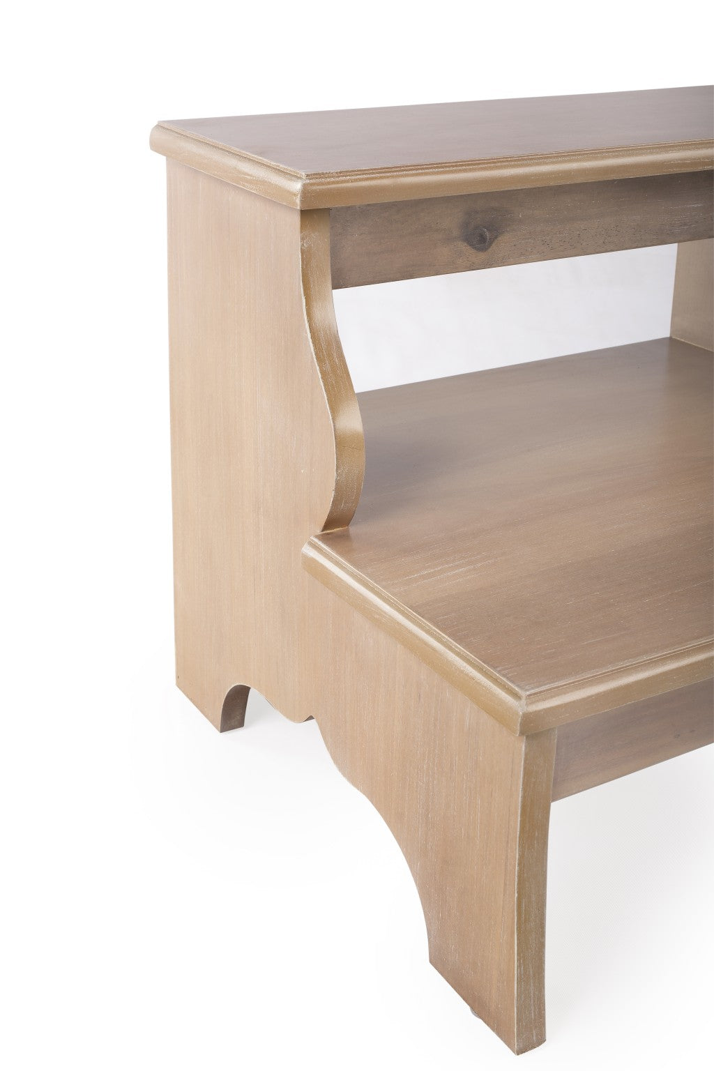 Natural Solid Wood and Solid and Manufactured Wood Backless Bar Chair By Homeroots | Bar Stools | Modishstore - 4