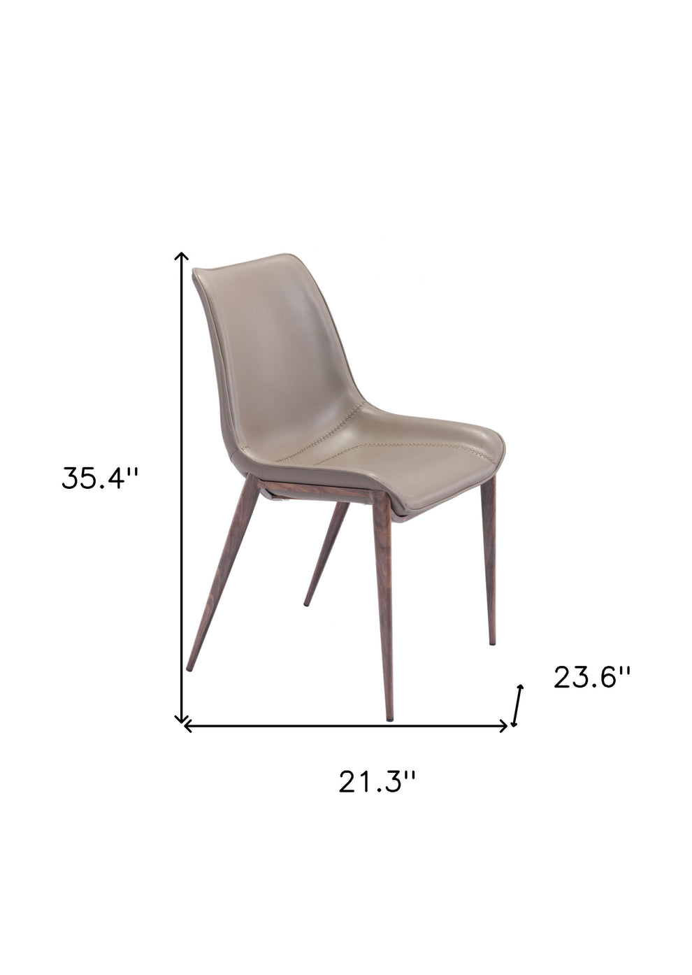 Set Of Two Walnut Solid Back Dining Chairs By Homeroots | Dining Chairs | Modishstore - 8